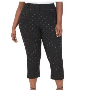 Lane Bryant Capri Pants Size 14 Black Daisy Print New with Tags